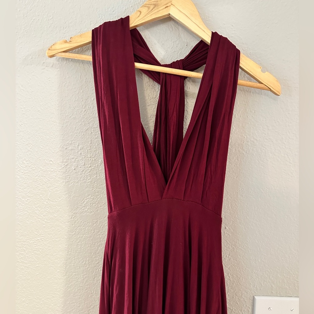 Lulu’s Tricks of the Trade Convertible Maxi Dress - Burgundy - Size XS - Picture 6 of 8